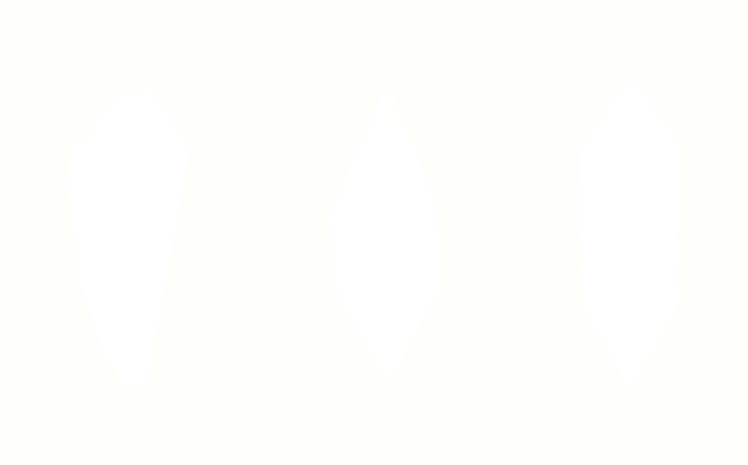 An illustration of three prisms